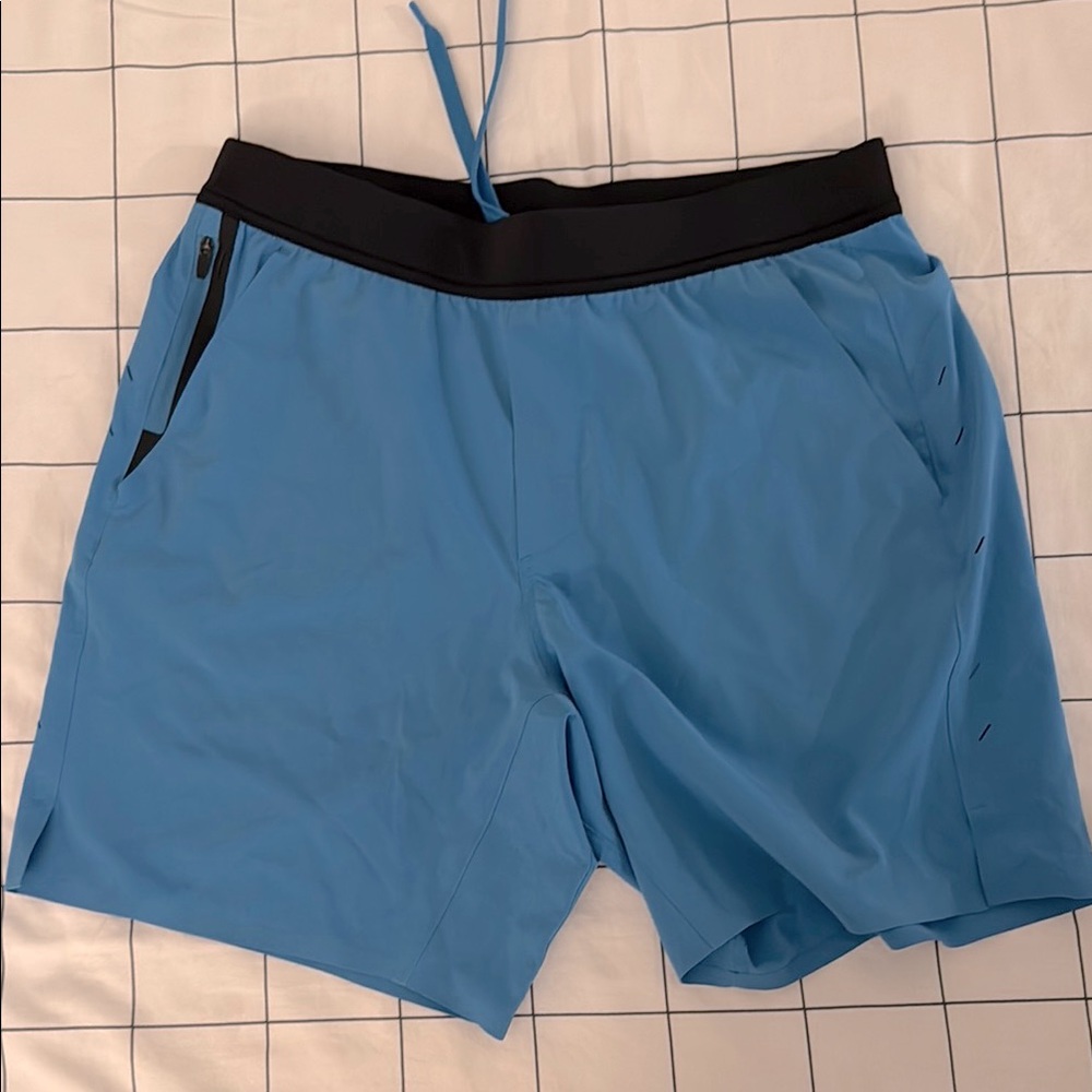 Ten Thousand Blue Athletic Shorts with Black Waistband
